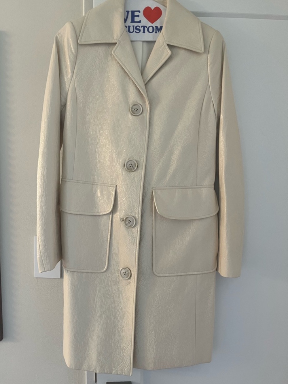 Elie Tahari nwot faux leather cream jacket